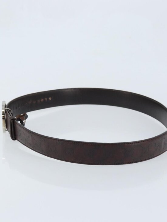 GUCCI GG Canvas Guccissima Belt Leather 45.3\